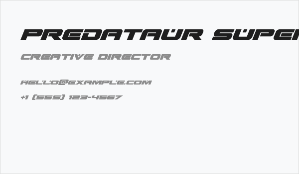 Predataur Super-Italic Business Card