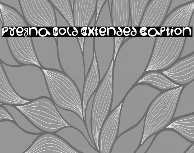 Pregna Bold Extended Caption Шрифта examples