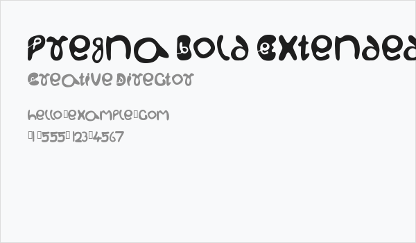 Pregna Bold Extended Caption Business Card