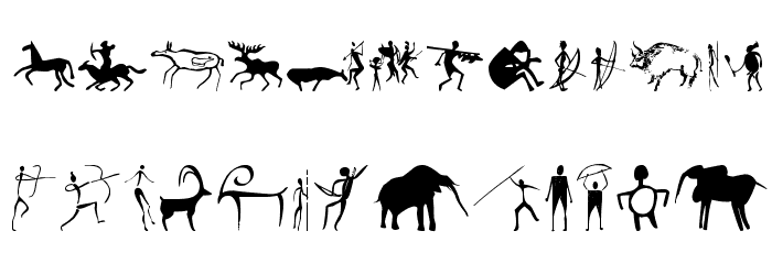 Prehistoric Paintings Font LOWERCASE
