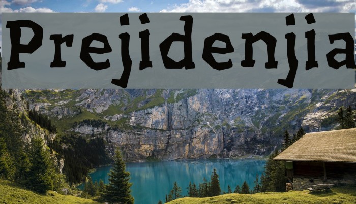 Prejidenjia Font examples