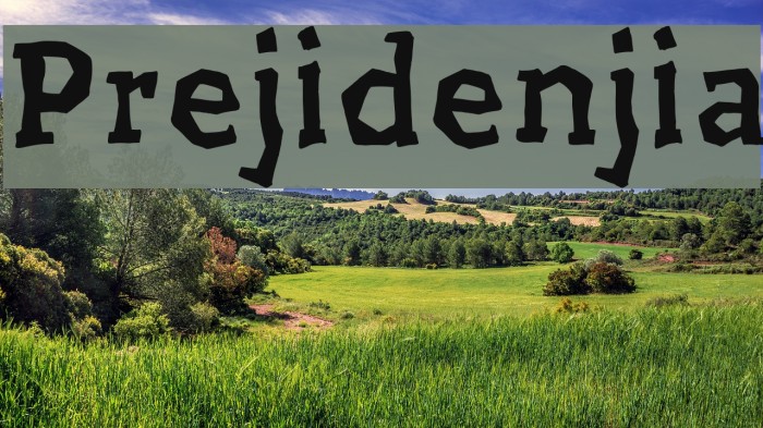 Prejidenjia Font examples