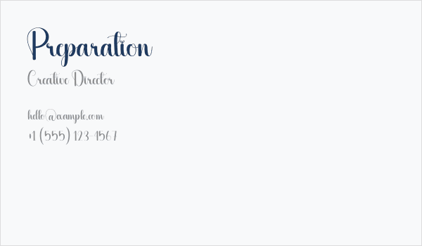 Preparation Business Card