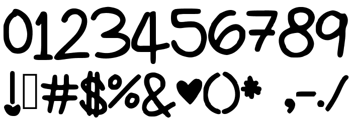 PreppyGirlsHandwriting Font OTHER CHARS