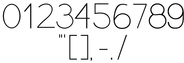 Presa Ultralight Font OTHER CHARS