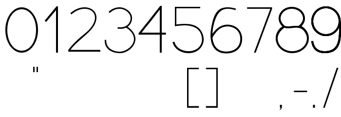 PresaUltralight Font OTHER CHARS