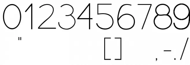 PresaUltralight Font OTHER CHARS