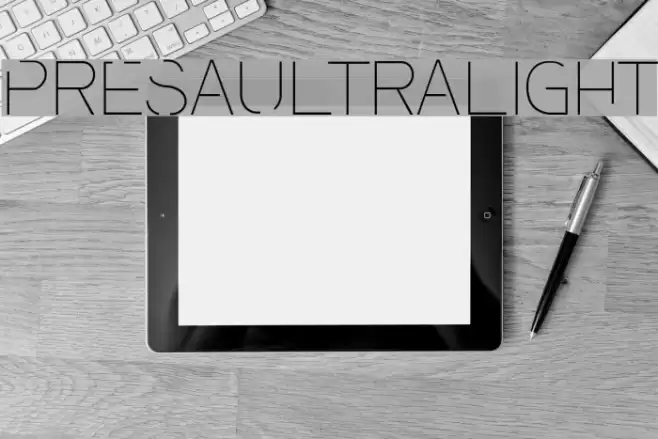 PresaUltralight Font examples