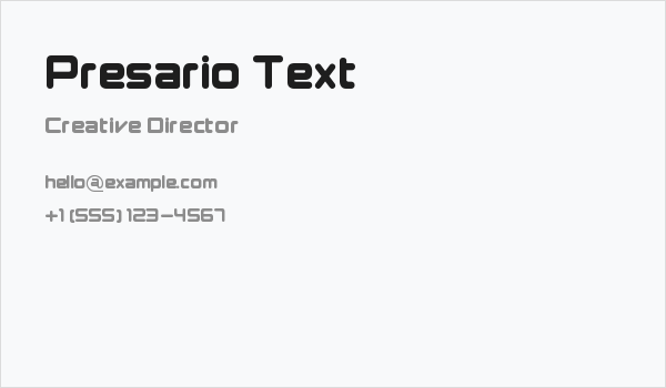 Presario Text Business Card