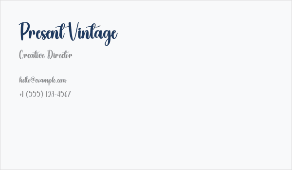 Present Vintage Business Card