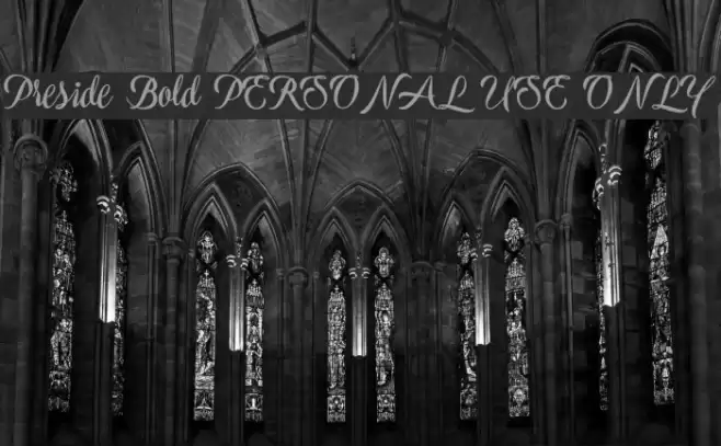 Preside Bold PERSONAL USE ONLY Font examples