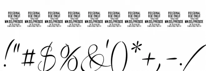 Preside Light PERSONAL USE ONLY Font OTHER CHARS