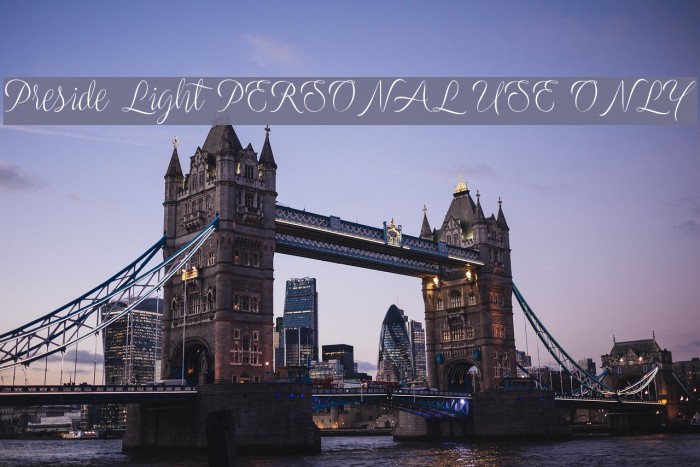 Preside Light PERSONAL USE ONLY Font examples