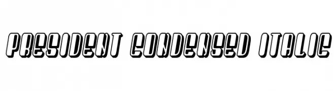 President Condensed Italic  フリーフォントのダウンロード