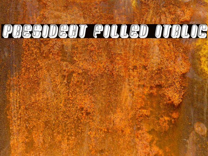 President Filled Italic Font examples