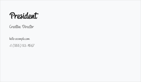 President Business Card