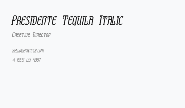 Presidente Tequila Italic Business Card