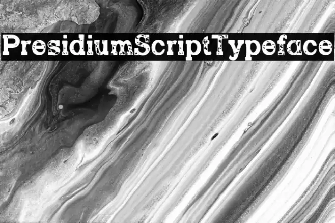 PresidiumScriptTypeface Font examples