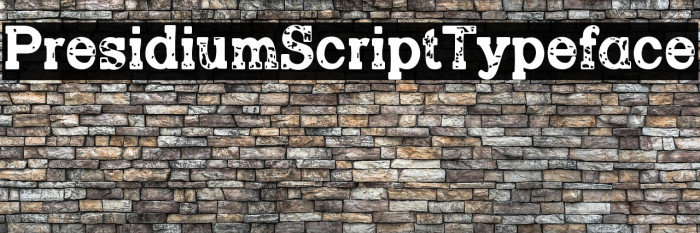 PresidiumScriptTypeface Example 2