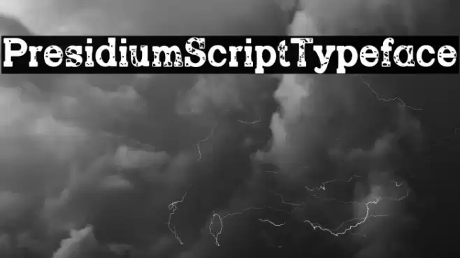 PresidiumScriptTypeface Font examples