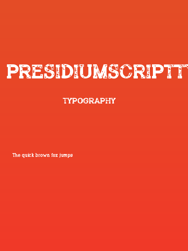 PresidiumScriptTypeface Poster
