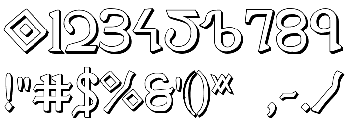Presley Press 3D Font OTHER CHARS