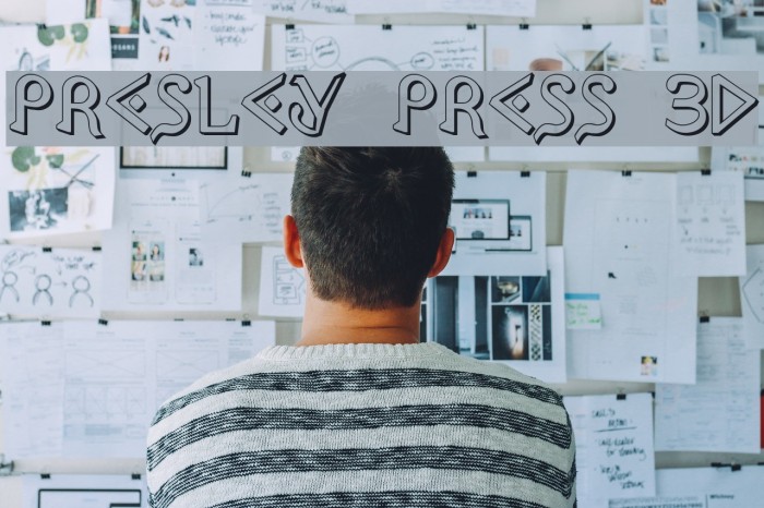 Presley Press 3D Font examples