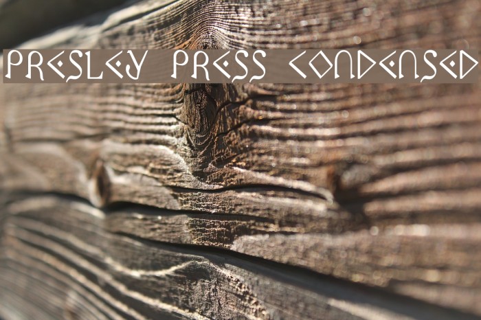Presley Press Condensed لخطوط تنزيل examples