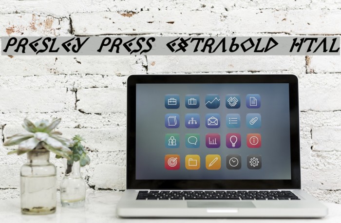 Presley Press ExtraBold Ital フォント examples