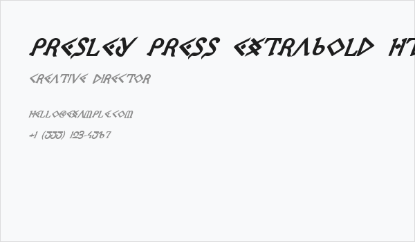 Presley Press ExtraBold Ital Business Card