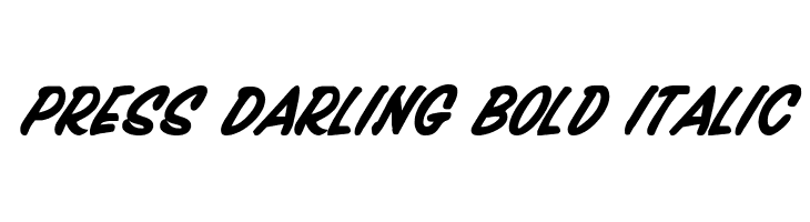 Press Darling Bold Italic Font