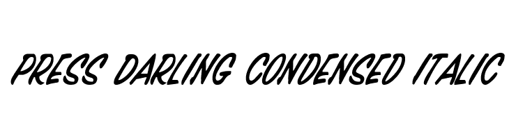 Press Darling Condensed Italic Font