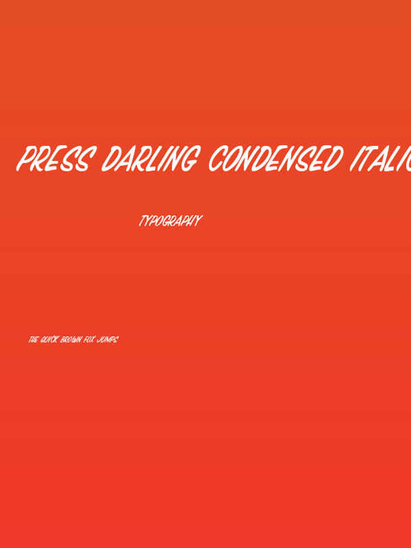 Press Darling Condensed Italic Poster