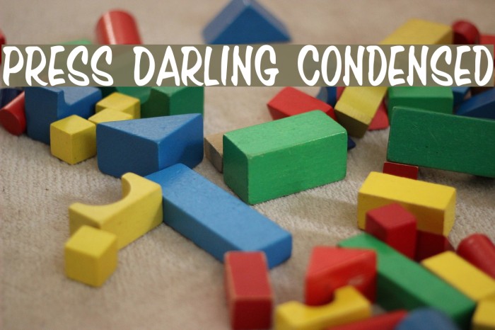 Press Darling Condensed Font examples