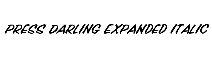 Press Darling Expanded Italic Font
