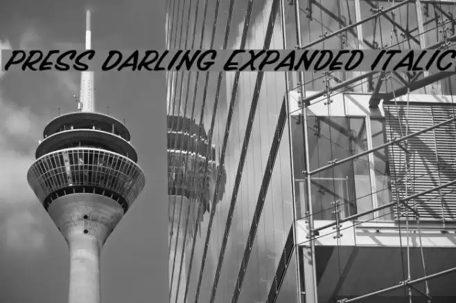 Press Darling Expanded Italic Font examples
