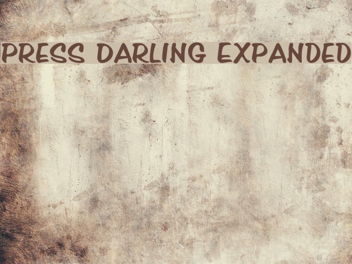 Press Darling Expanded Font examples