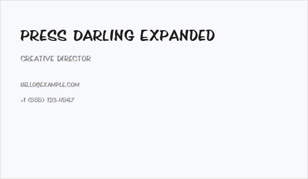 Press Darling Expanded Business Card