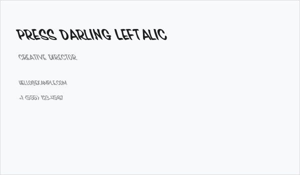 Press Darling Leftalic Business Card