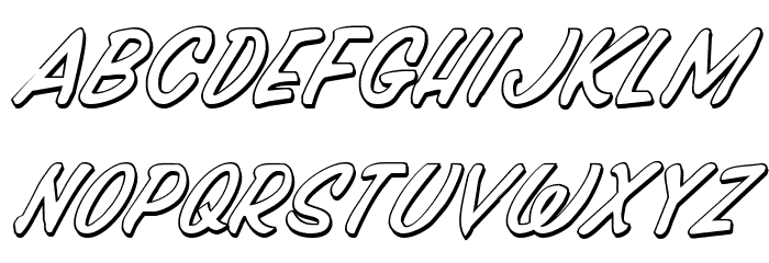 Press Darling Shadow Italic Font LOWERCASE