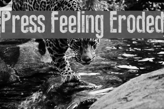 Press Feeling Eroded Font examples