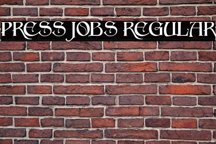 Press Jobs Regular Example 3