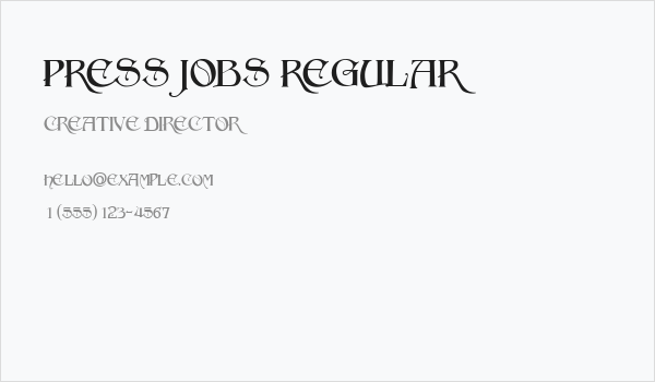 Press Jobs Regular Business Card
