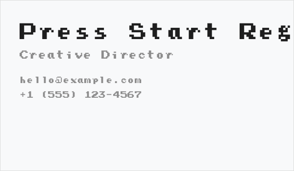Press Start Regular Business Card