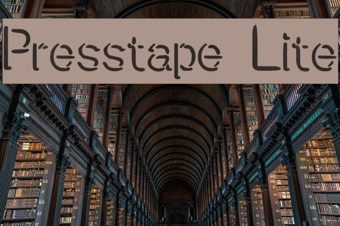 Presstape Lite Font examples