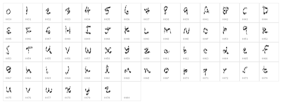 PressureWash Character Map