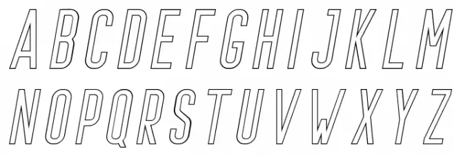 Prestage Outline Italic Schriftart Groß