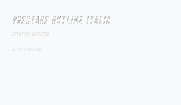 Prestage Outline Italic Business Card