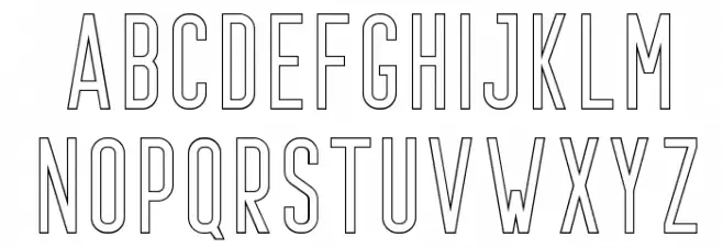 Prestage Outline Шрифта ВЕРХНИЙ
