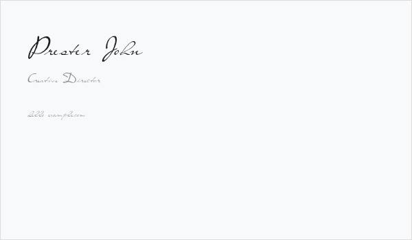 Prester John Business Card